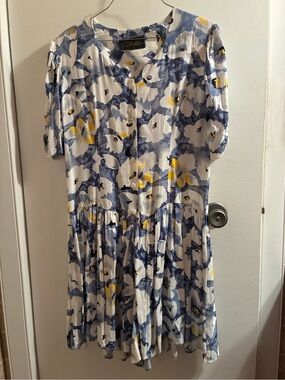 Chablis Size Large Blue & White Floral Romper